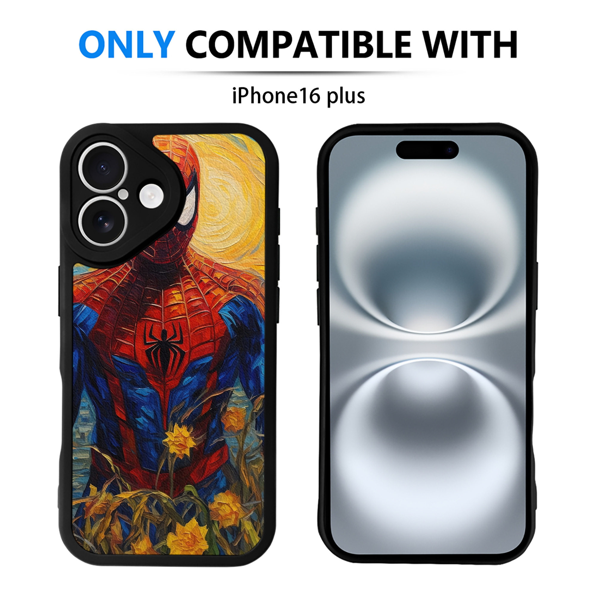 （画像用） Spider Man スパイダーマン 【iPhone 16シリーズ対応】シリコンスマホケース（レザー調） 材質：シリコン
